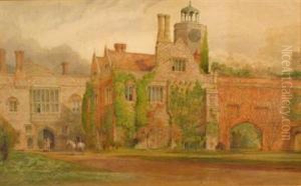 A Country Manor Oil Painting by George Nattress