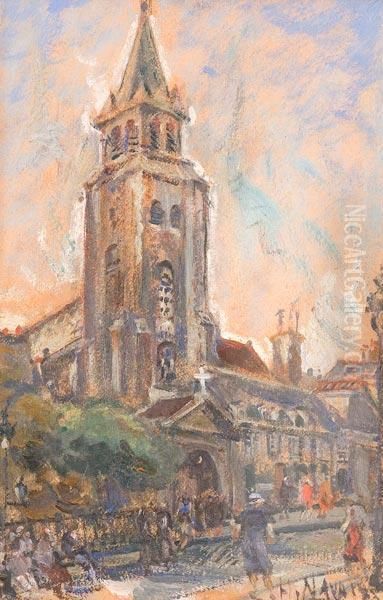 Veduta Di Cattedrale A Parigi Oil Painting by Hector Nava