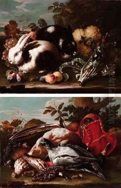 Natura Morta Con Leprotti Frutta E Ortaggi
Natura Morta Con Cacciagione E Frutta Oil Painting by Pietro Navarra