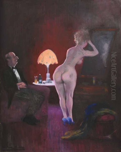 Interior Con Figuras Oil Painting by J. Navarro