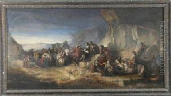 Apres La Bataille Oil Painting by Joseph Navlet