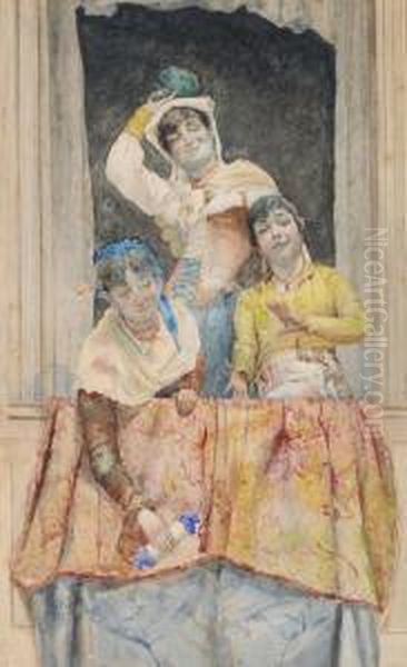 Donne Al Balcone Oil Painting by Edoardo Navone