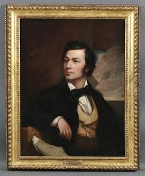 Portrait Of Songwriter And Poet Marshall S. Pike Oil Painting by John Neagle