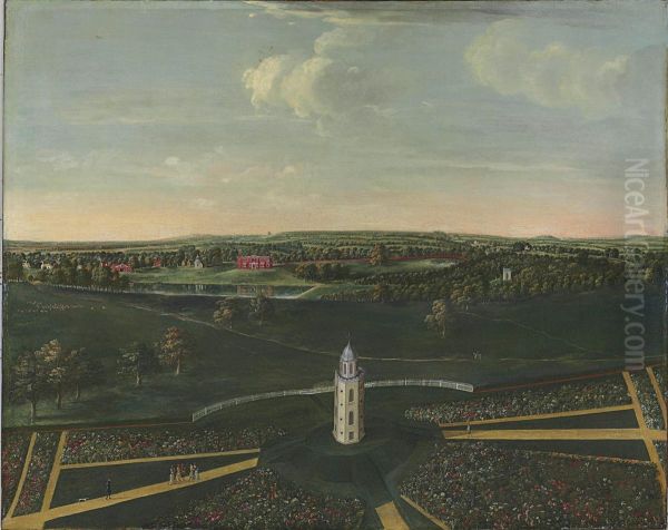 View Of Dogmersfield Park, Hampshire Oil Painting by Balthasar Nebot