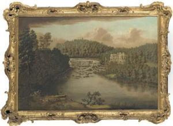 A View On The River Skell Oil Painting by Balthasar Nebot