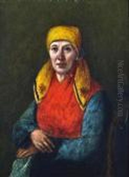 Bildnis Einer Frau Mit Kopftuch Oil Painting by Johann Michael Neder