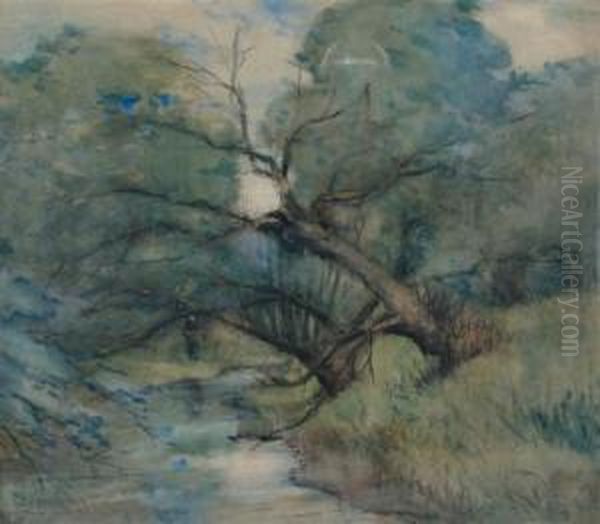 Old Willows Oil Painting by Charles Austin Needham