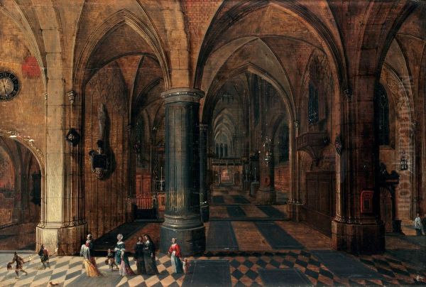 Cathedral Interior Oil Painting by Peeter, the Elder Neeffs