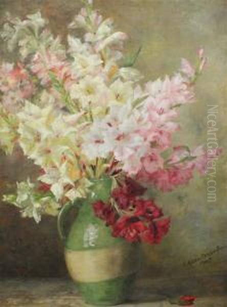 Still Life Of Gladioli Oil Painting by Elise Nees Von Esenbeck