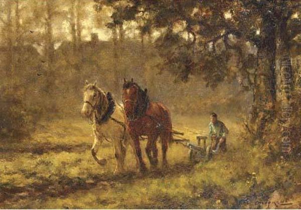 The Ploughteam Oil Painting by Martinus Jacobus Nefkens