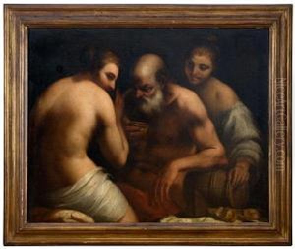 Loth E Le Figlie Oil Painting by Pietro Negri