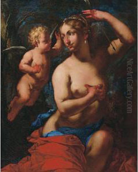 Venere E Amore Oil Painting by Pietro Negri