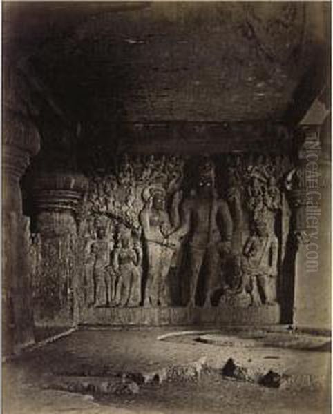 Interior Of Dumar Lena (cave 29), Ellora, India Oil Painting by Henry Mack Nepean