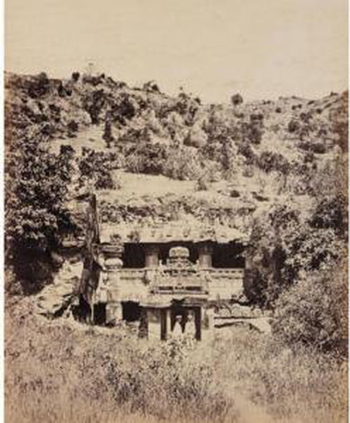 Indra Sabha (cave 32), Ellora Oil Painting by Henry Mack Nepean