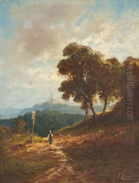 Bauerin In Sommerlicher Gebirgslandschaft Oil Painting by Heinrich Neppel