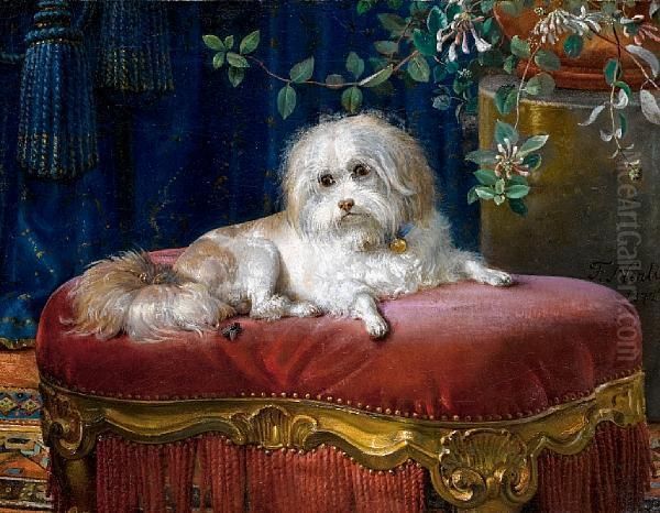 Le Petit Chien De Lion Oil Painting by Friedrich Nerly