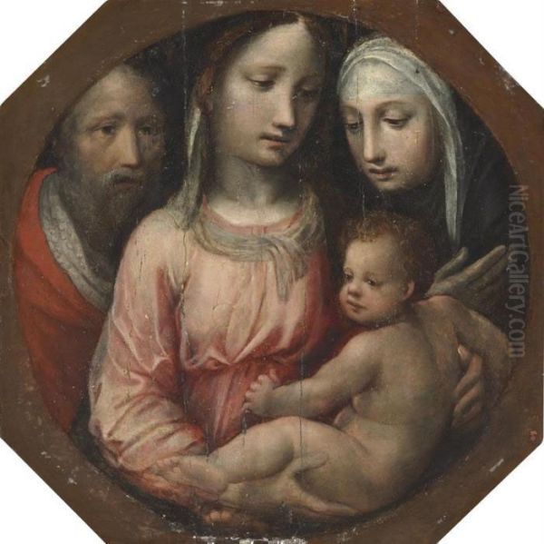 The Holy Family With Saint Catherine Of Siena Oil Painting by Bartolomeo Neroni