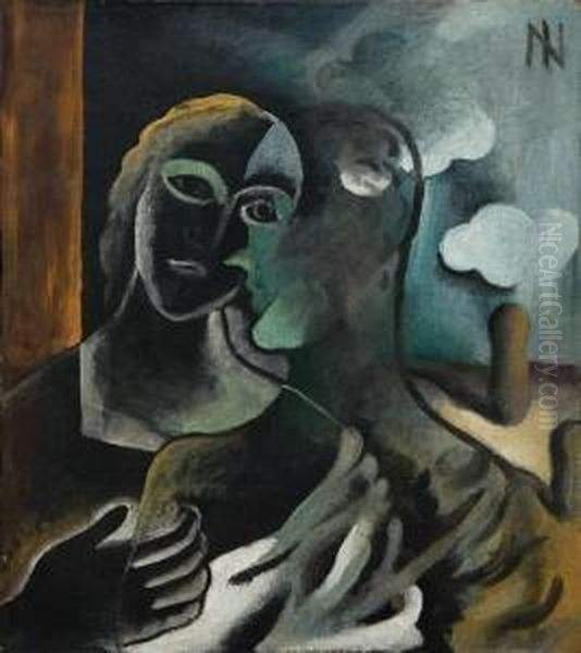 Casal Em Verde Oil Painting by Ismael Nery