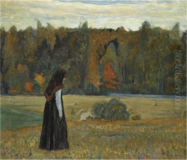 A Lonely Woman Oil Painting by Mikhail Vasilievich Nesterov