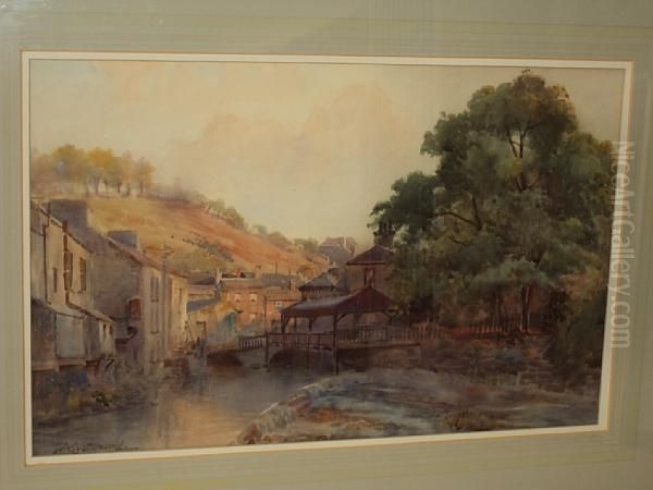 A Village By A River Oil Painting by Arthur Netherwood