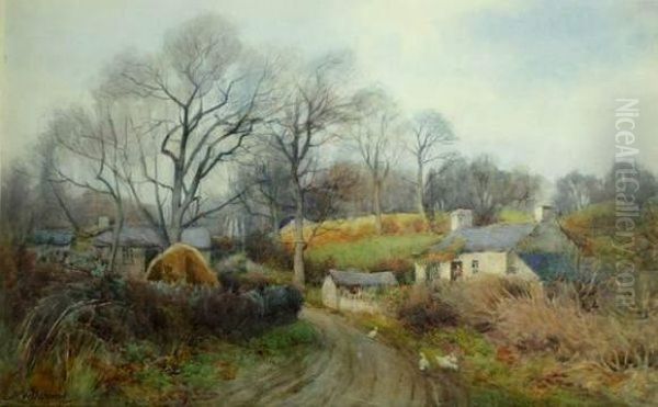 Awelsh Lane Oil Painting by Arthur Netherwood