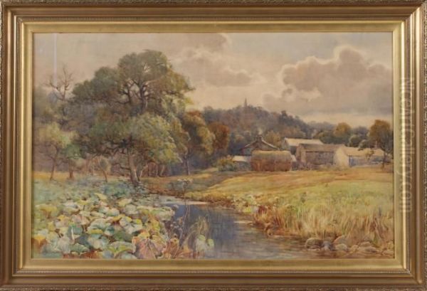 Landskap Oil Painting by Arthur Netherwood