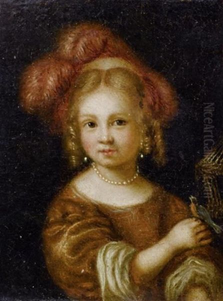 Portrait Of A Girl Oil Painting by Caspar Netscher