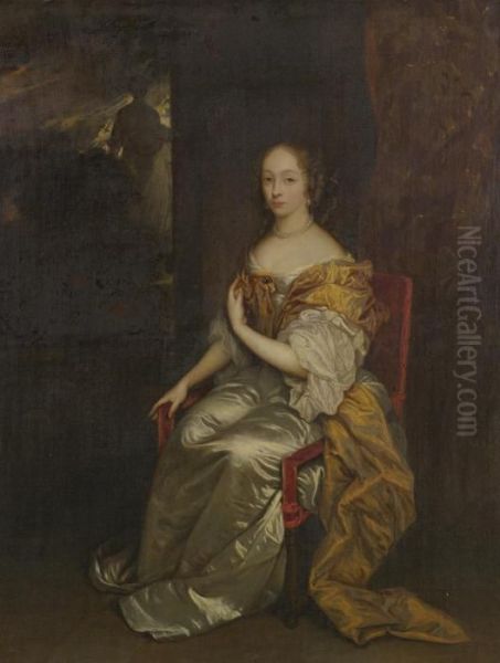 Portrait Of A Lady Oil Painting by Caspar Netscher