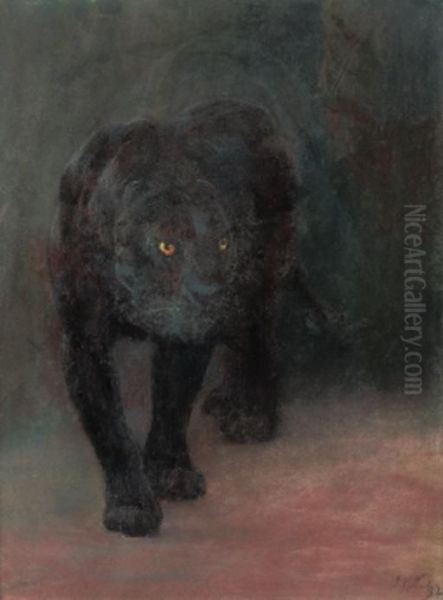 Black Panther Oil Painting by John Trivett Nettleship