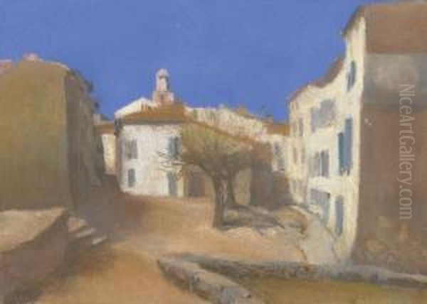 Platz In Saint-tropez Oil Painting by Werner Neuhaus