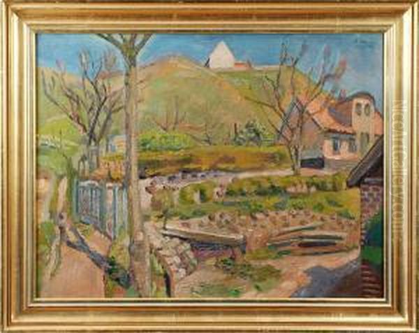 Kyrkbacke Pa Hven Oil Painting by A. Neuman