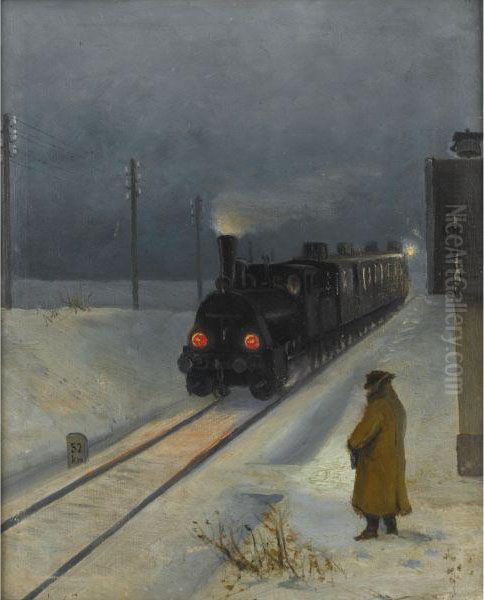 The Night Train Oil Painting by Abraham Neumann