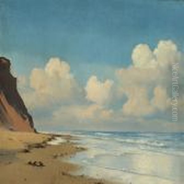 Sunny Day At Rubjerg Knude Oil Painting by Carl Johan Neumann