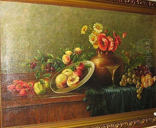 Stilleven Met Fruit. Oil Painting by Emil, Friedrich Emil Neumann