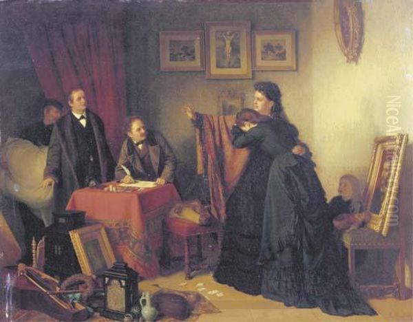 The Notary's Visit Oil Painting by Ludwig Neustatter