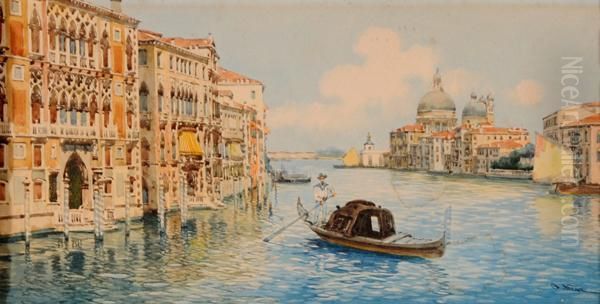 Canale Di Venezia Oil Painting by A. Augustus Neve