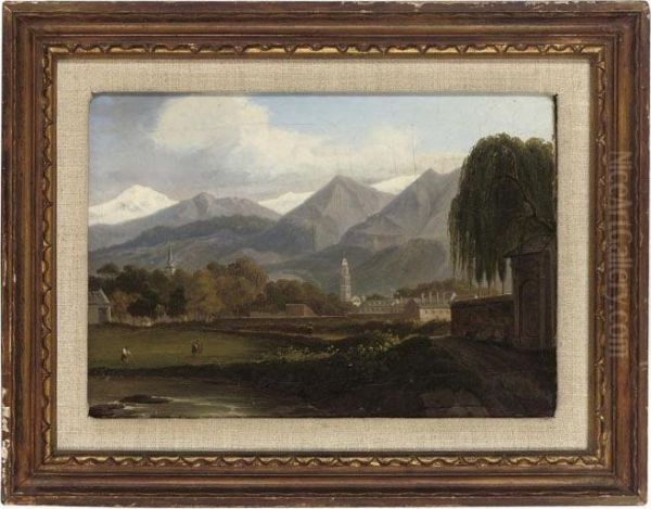 A Mountainous Landscape, Outside Rome Oil Painting by John Newbott