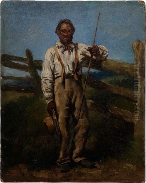 An African-american Gentleman Oil Painting by Hugh Newell