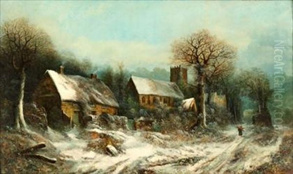 Winter Landscape Oil Painting by Harry Foster Newey