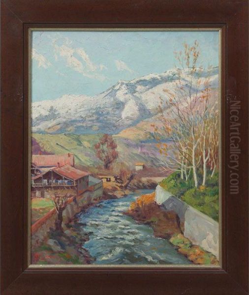 A Canal Through The Mountains Oil Painting by Benjamin Tupper Newman