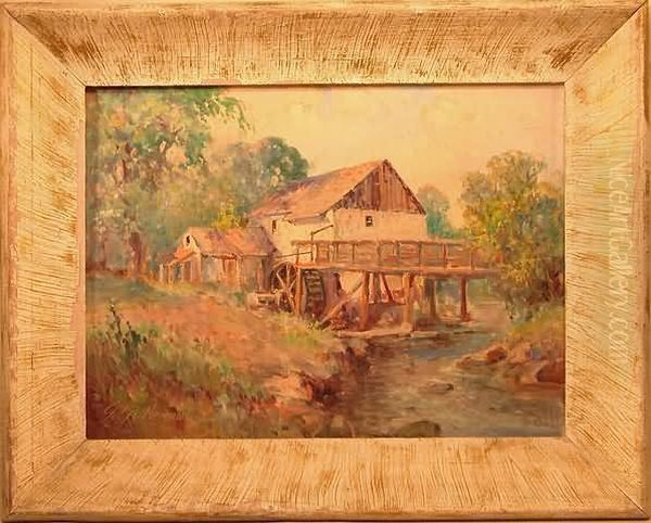 Mill Building Oil Painting by George Allen Newman