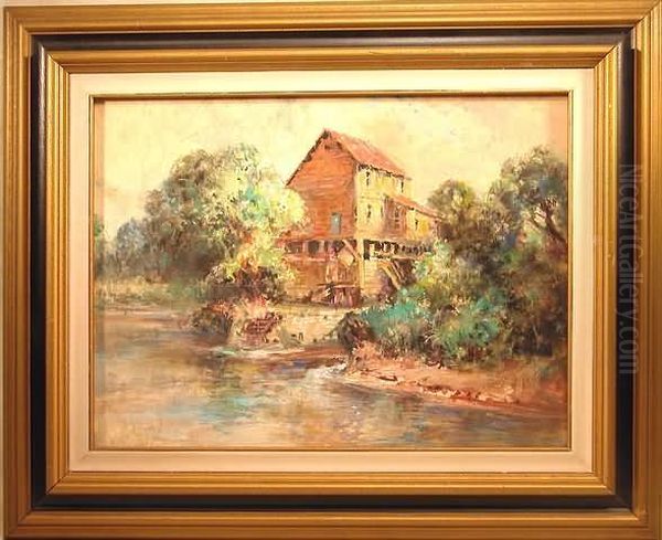 Landscape With Mill Oil Painting by George Allen Newman