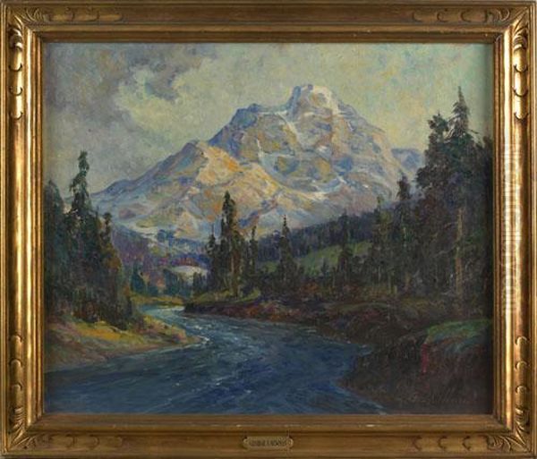 Canadian Rockies Oil Painting by George Allen Newman