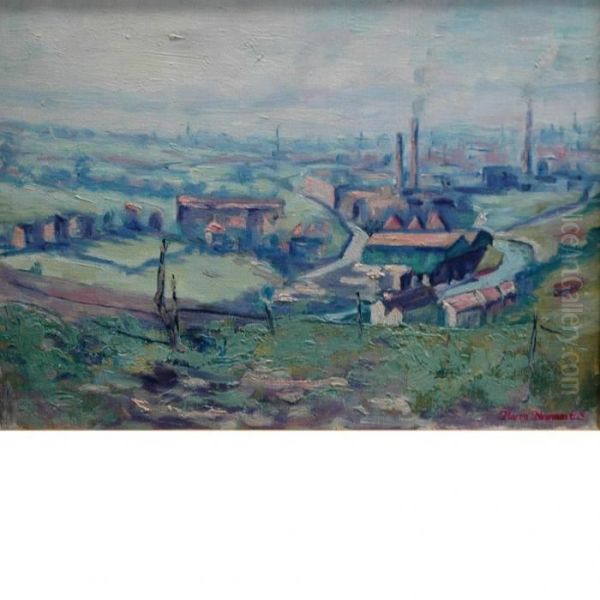 Industrial Landscape Oil Painting by Harry W. Newman