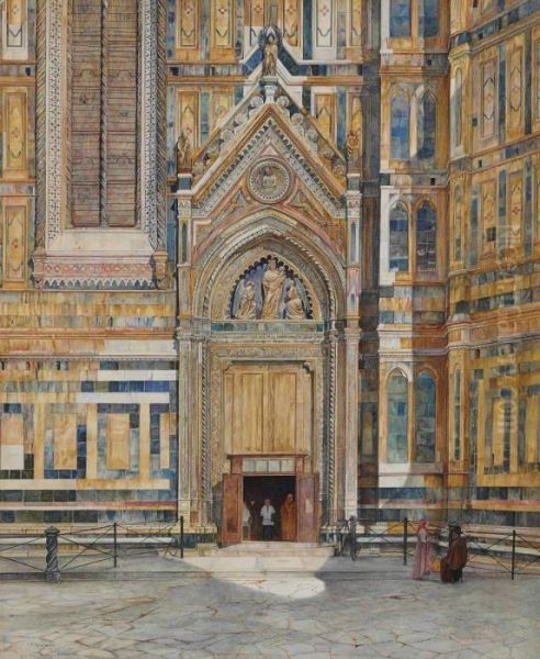 Porta Dei Canonici, Duomo, Florence Oil Painting by Henry Roderick Newman