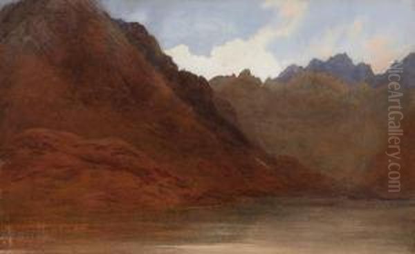 Scottish Highlands Oil Painting by Alfred Pizzey Newton