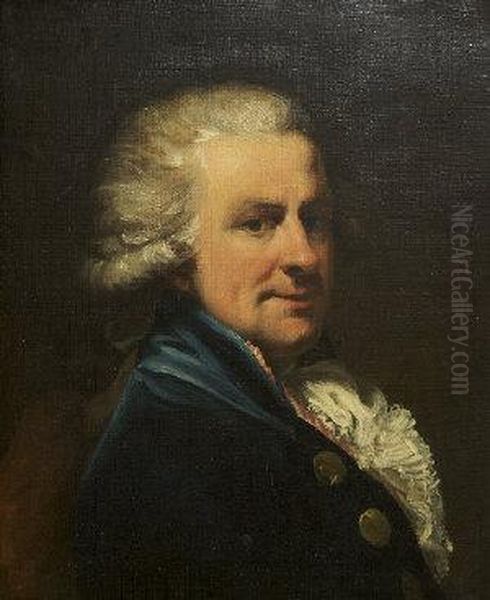 Bust Length Portrait Of A Gentleman Oil Painting by Gilbert Stuart