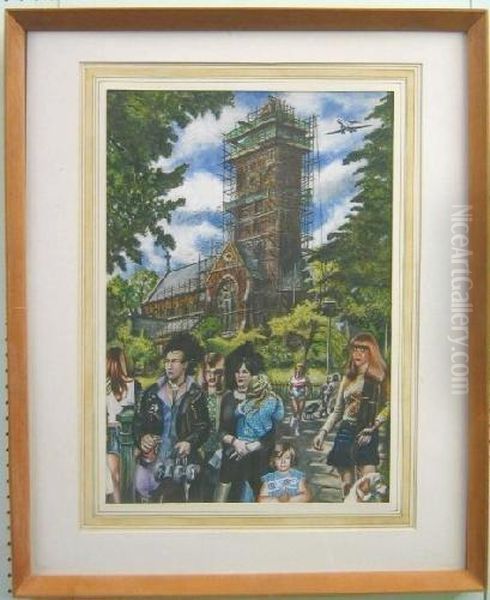 St Peter's Church Hampstead With Punks Oil Painting by James Newton