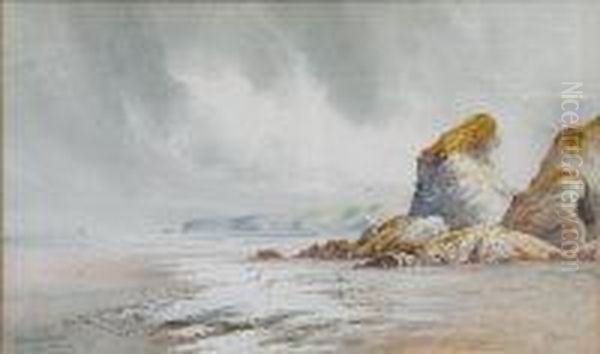 Bedruthan Steps Oil Painting by William Frederick Newton