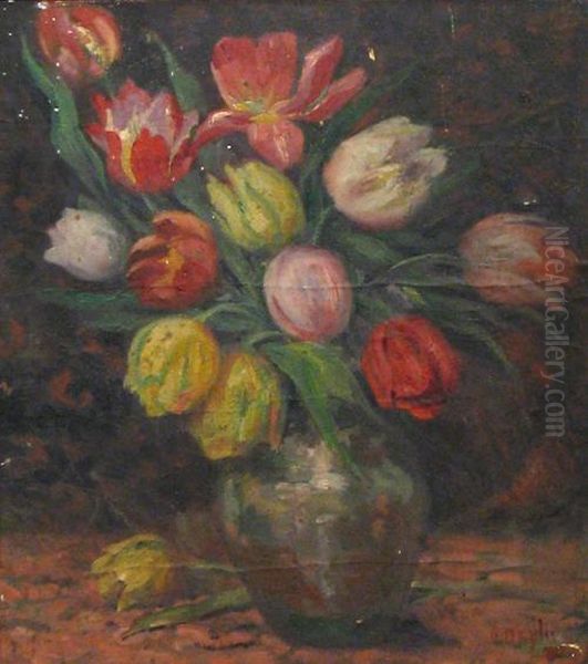 Tulips Oil Painting by Jean Neylies